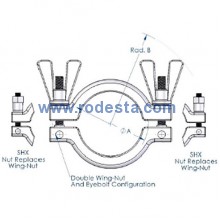 Tri-clamp klemband - dubbele vleugelmoer